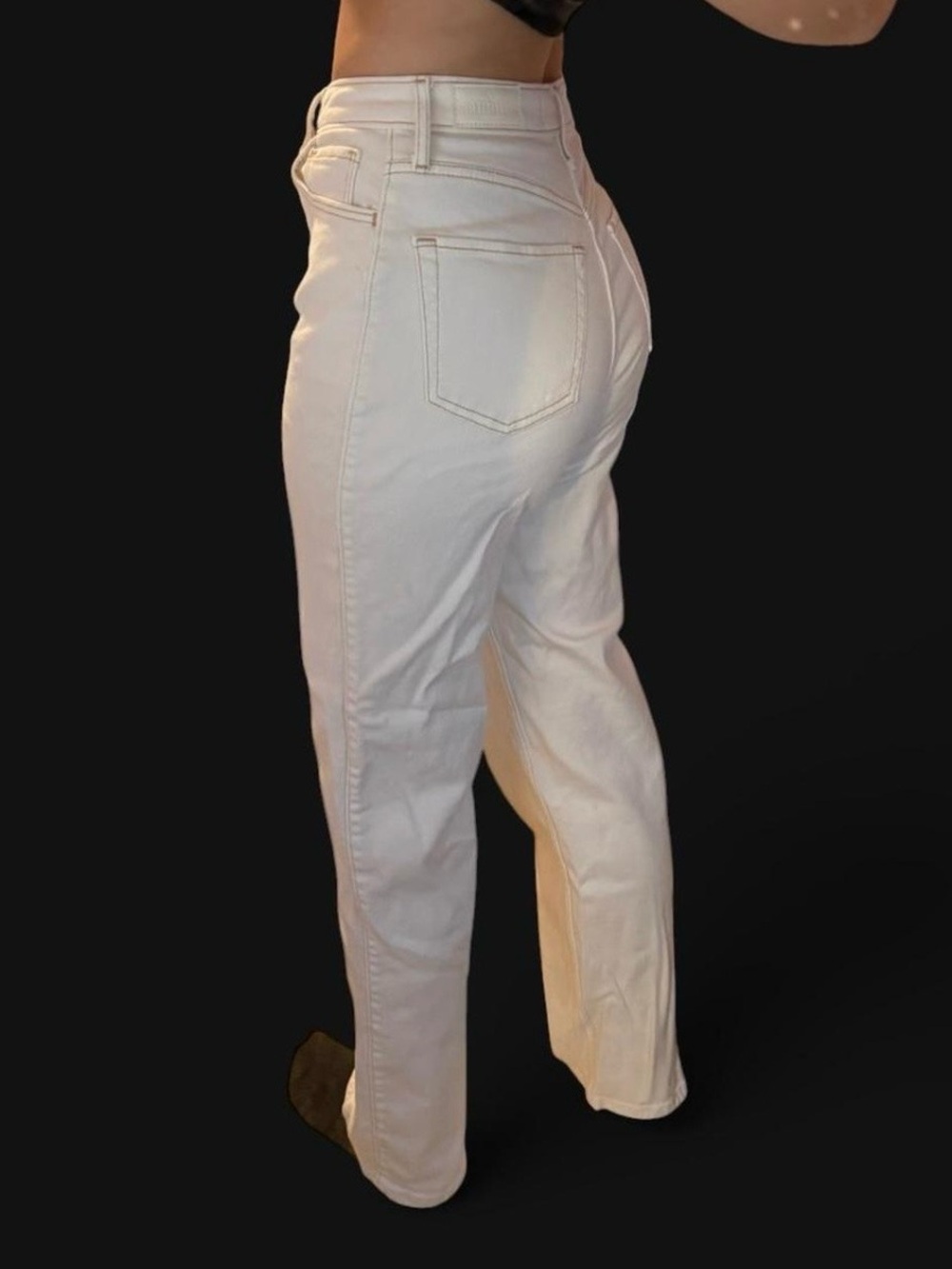 Hollister White Ultra High Rise Dad Jeans